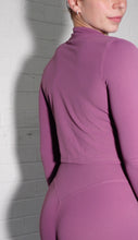 Load image into Gallery viewer, BERRY CROPPED ZIP TOP