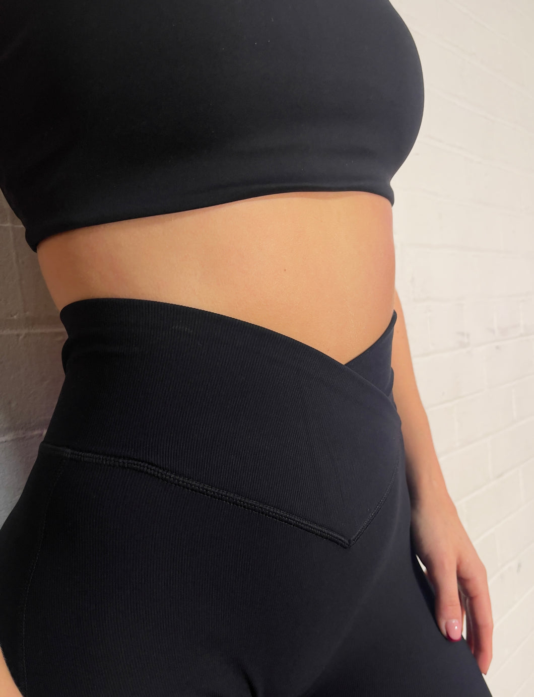 BLACK RIBBED FLARES